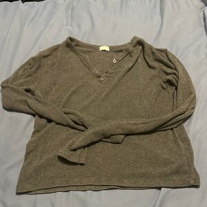 Brandy Melville John Galt Gray soft Henley long sleeve